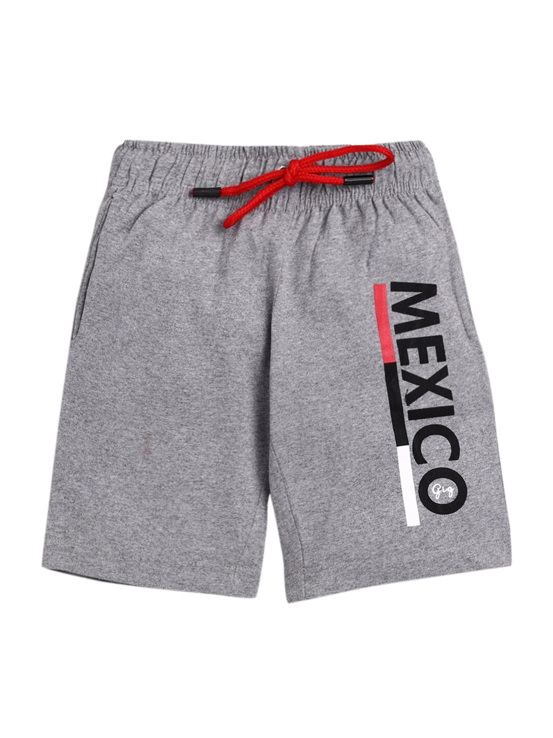 

Hopscotch Boys Grey Printed Cotton Shorts