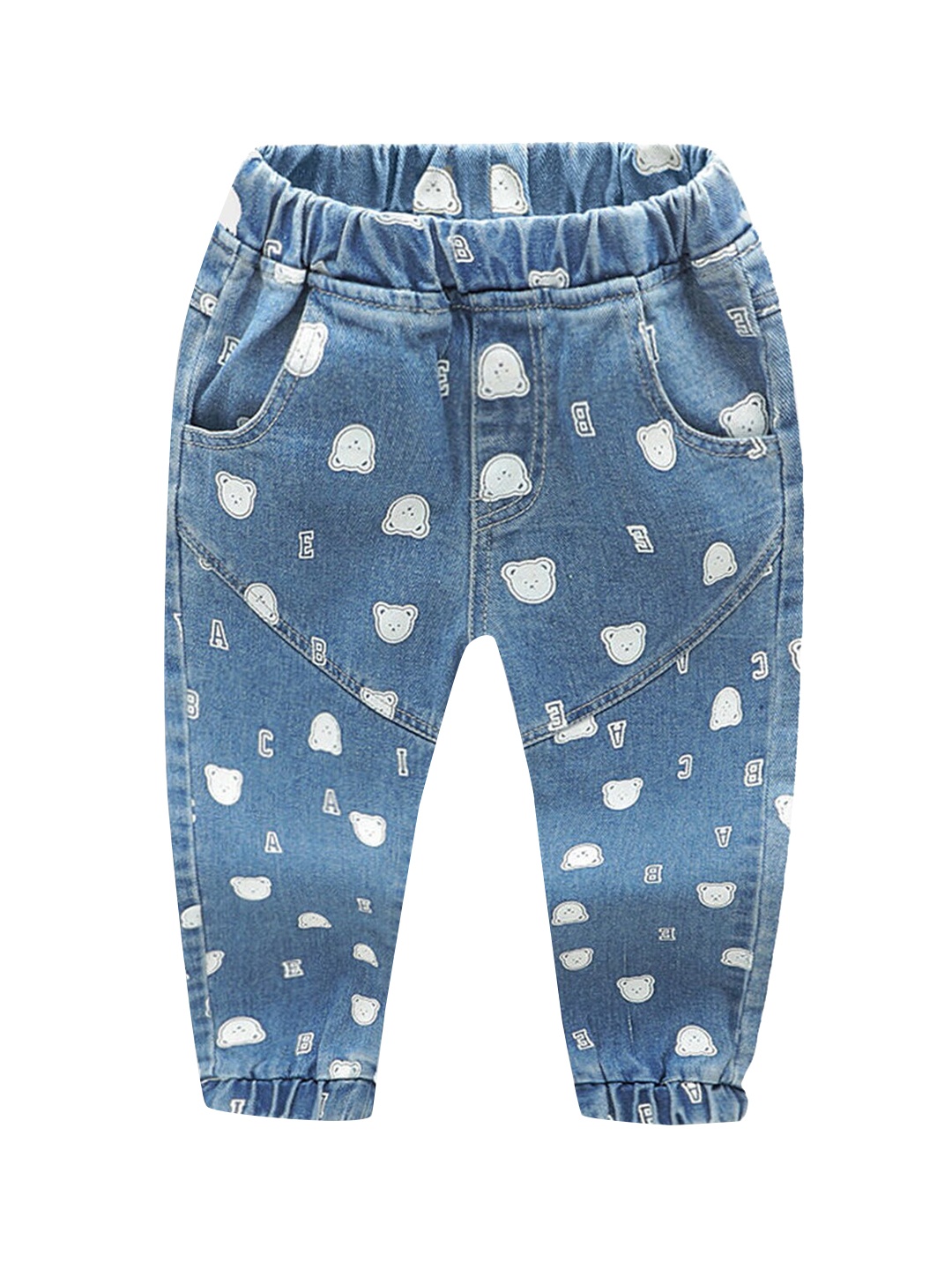 

Hopscotch Boys Blue Printed Light Fade Stretchable Jeans