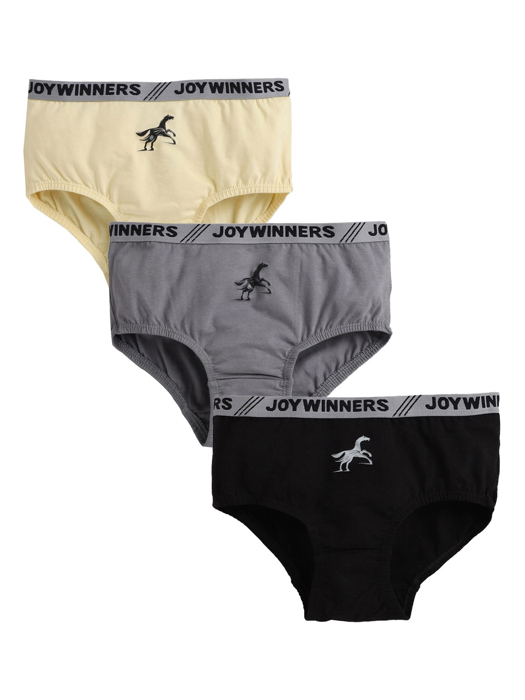 

Hopscotch Boys Pack of 3 Cotton Basic Briefs, Grey