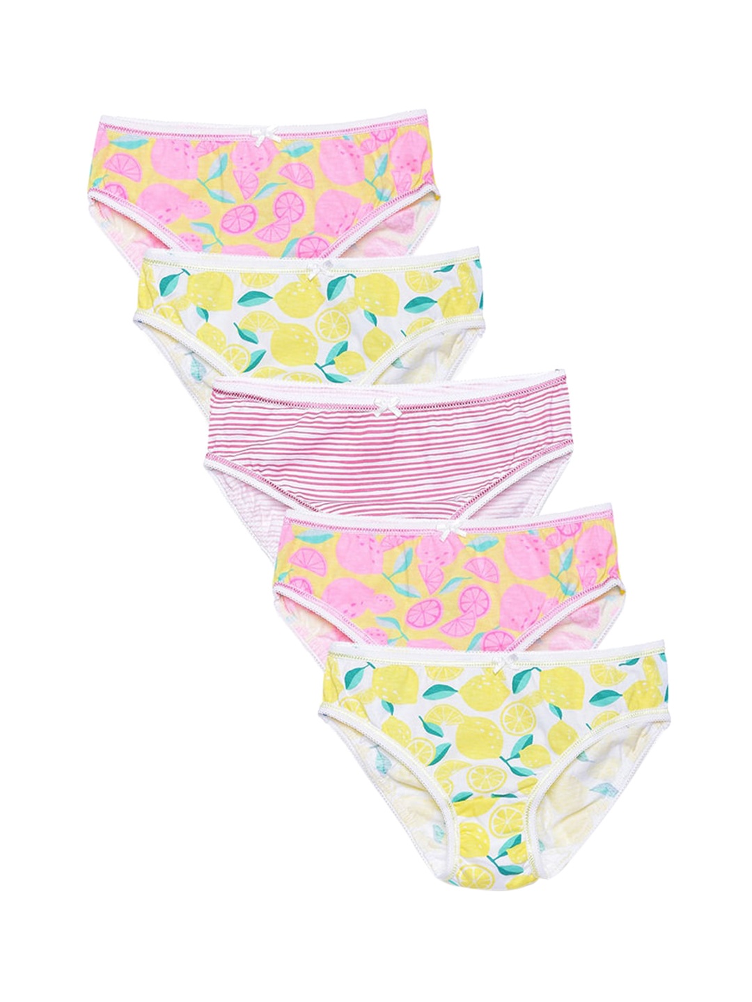 

Hopscotch Girls Pack of 5 Orange & Pink Printed Cotton Basic Briefs