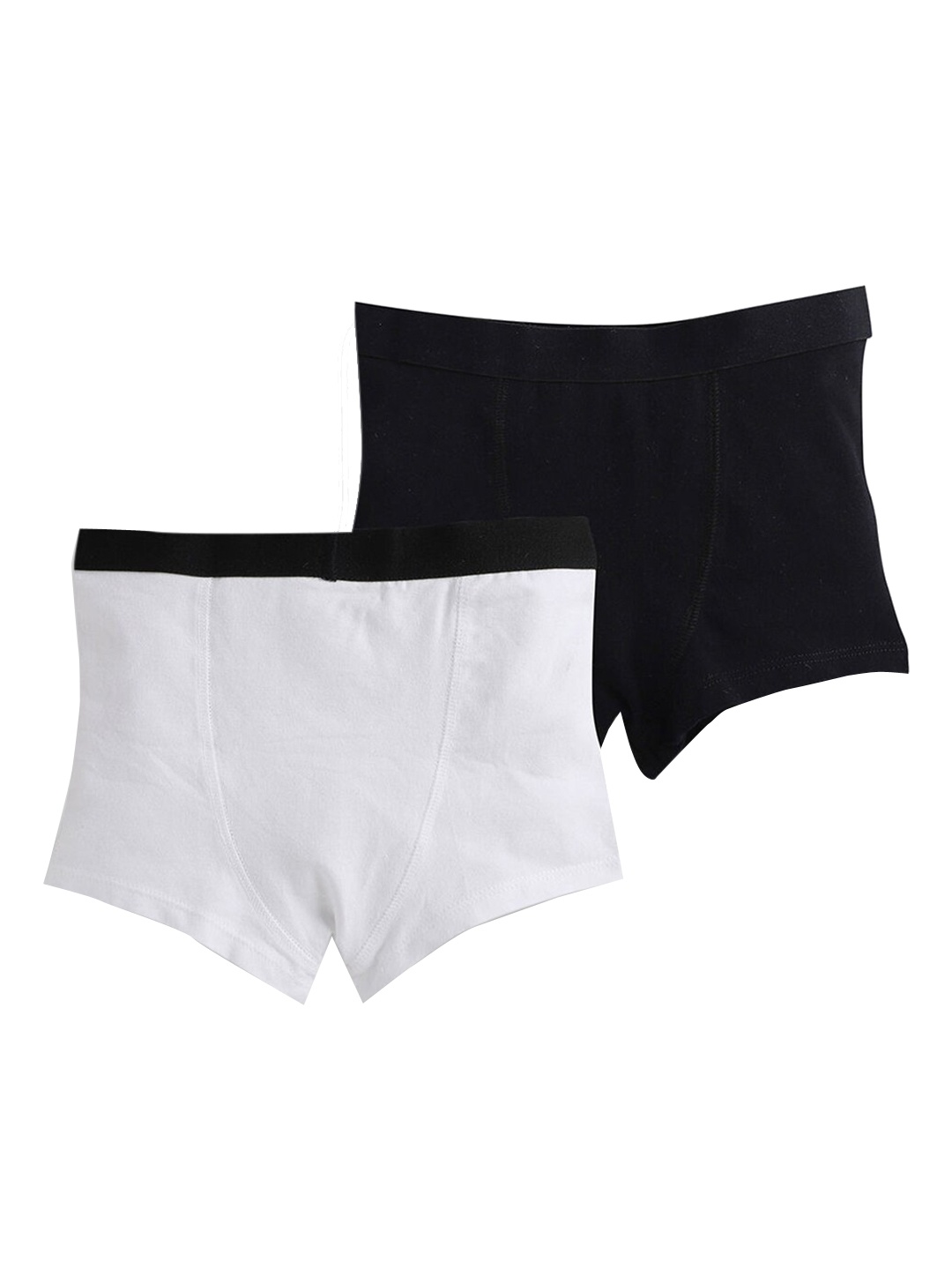 

Hopscotch Boys Pack of 2 White & Black Solid Cotton Basic Briefs