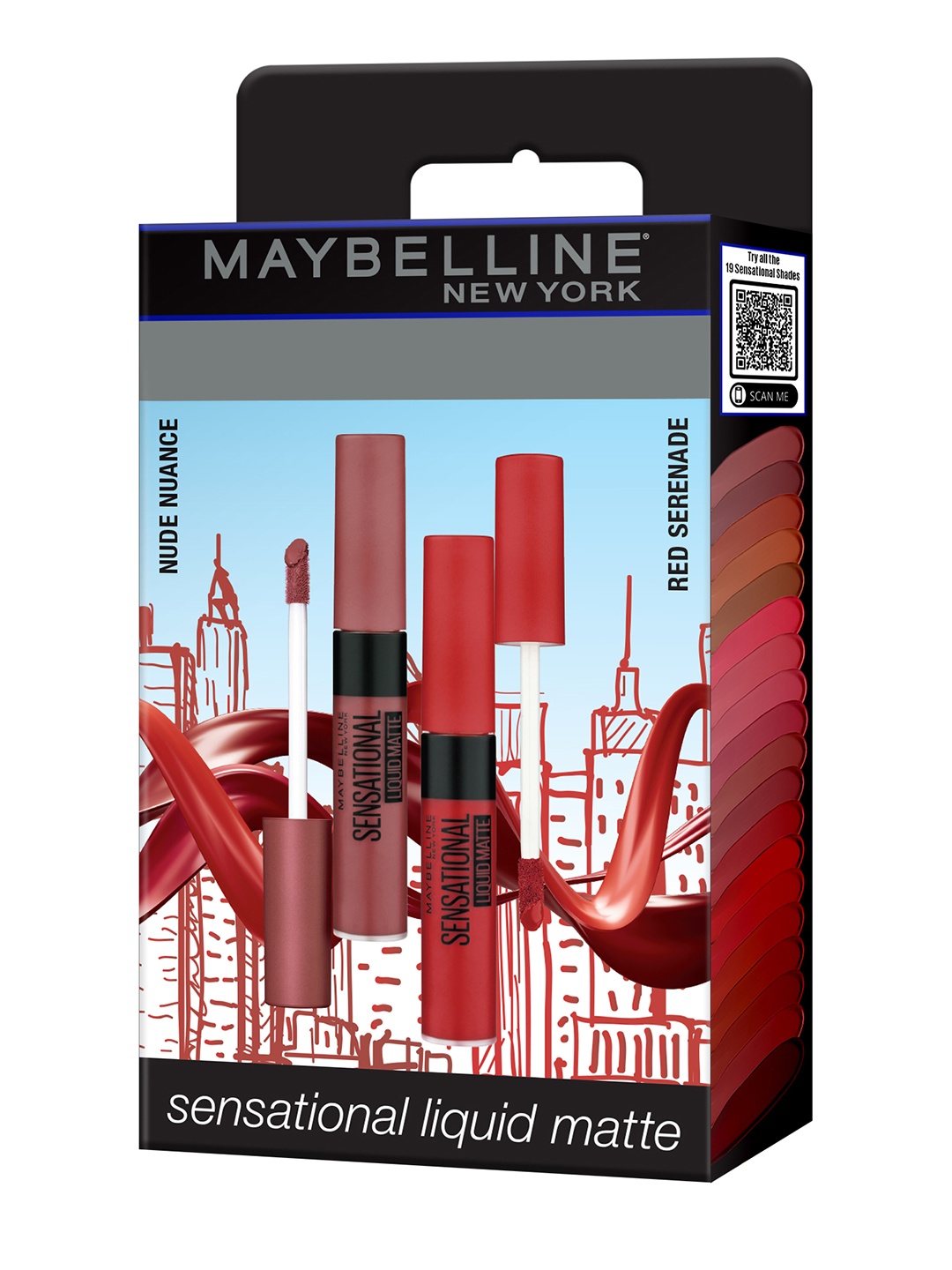 

Maybelline Sensational Liquid Matte Lipsticks Combo - Red Serenade 14 + Nude Nuance 21