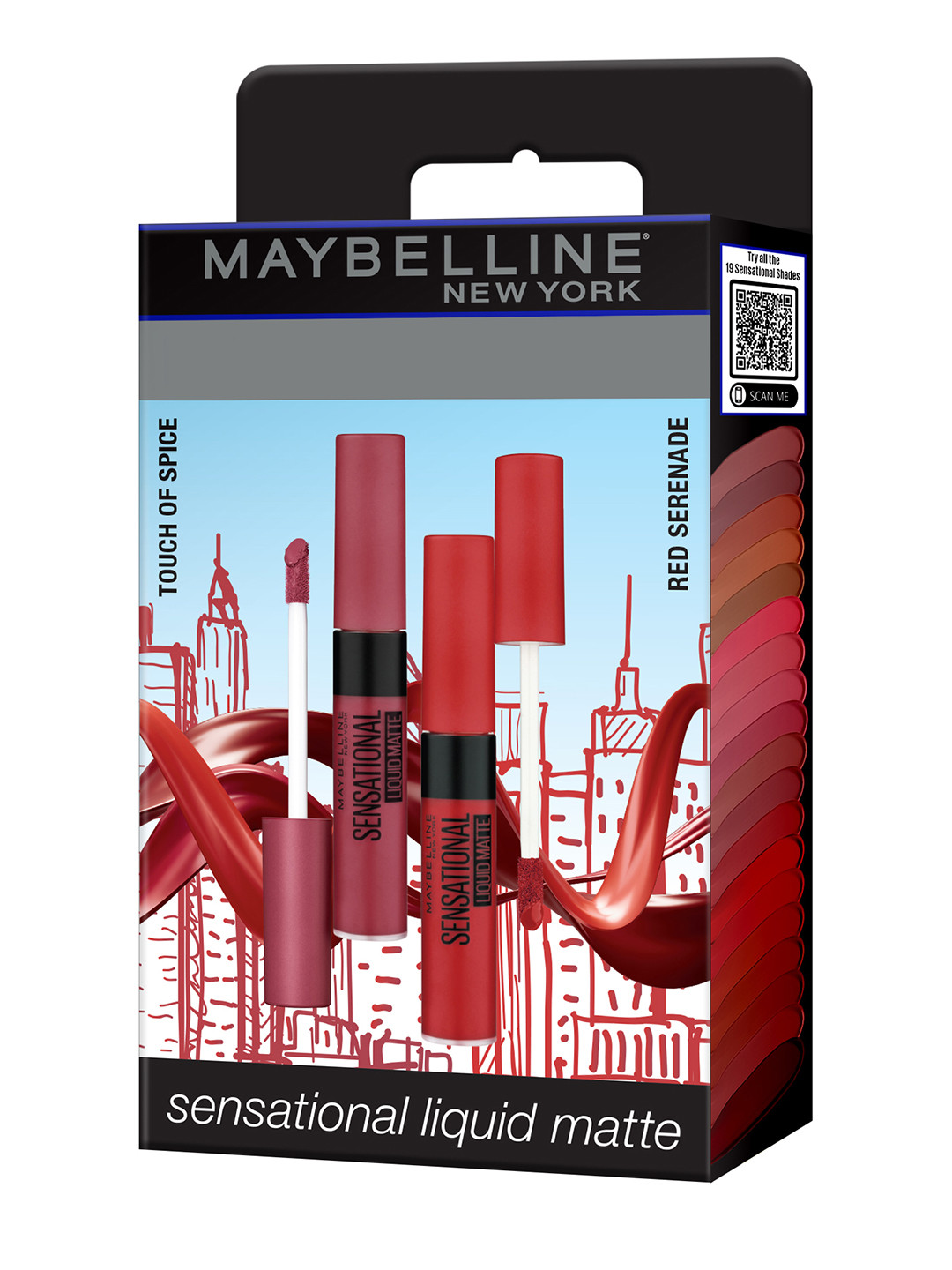 

Maybelline Sensational Liquid Matte Lipsticks Combo - Touch of Spice 24 + Red Serenade 14