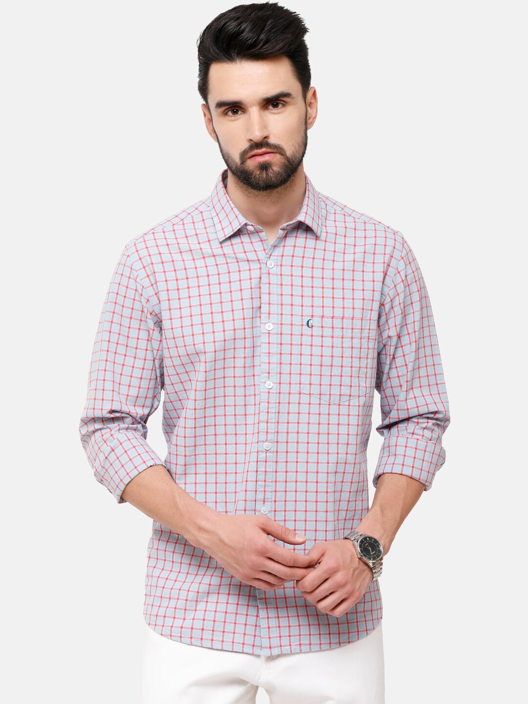 

CAVALLO by Linen Club Men Red Checked Casual Shirt