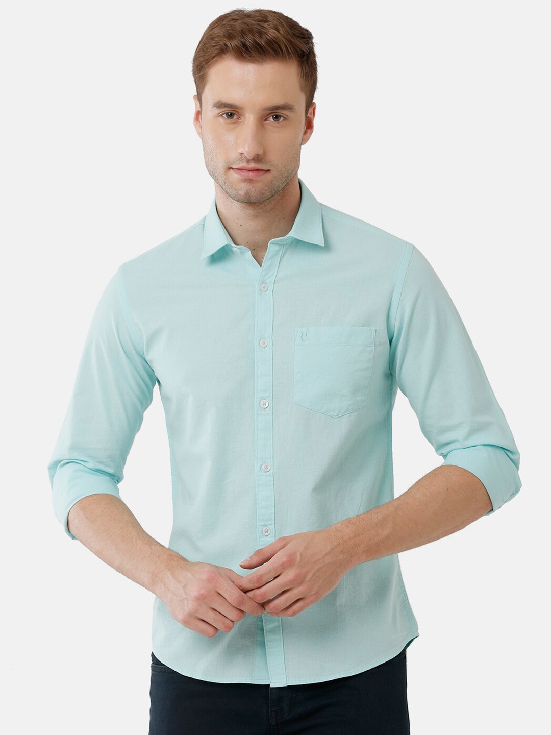 

CAVALLO by Linen Club Men Turquoise Blue Casual Shirt