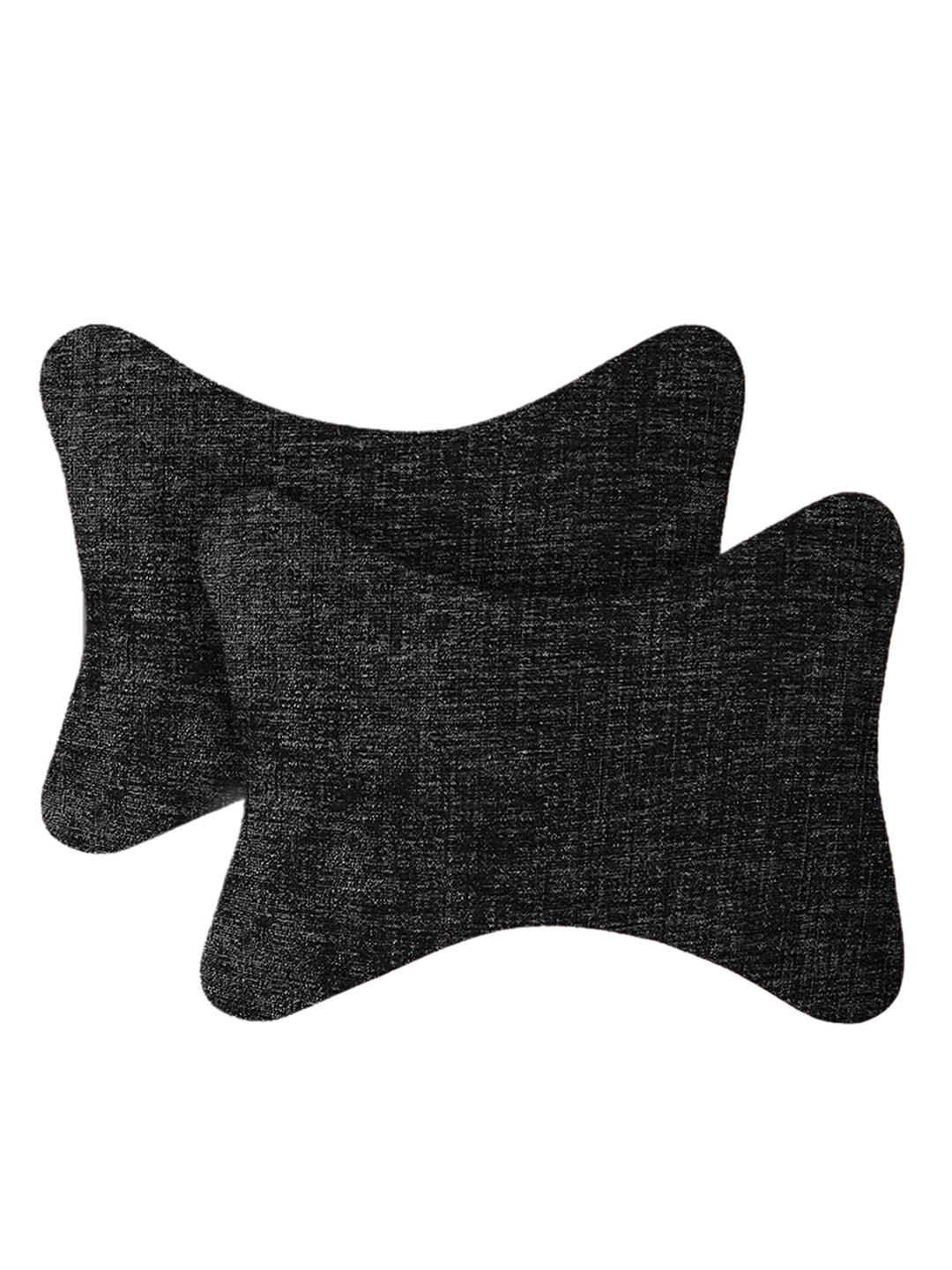 

Lushomes Set Of 2 Black Solid Travel Pillows