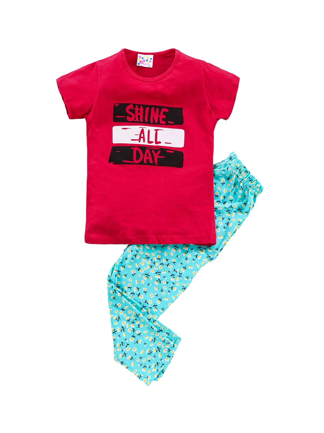 

Eimoie Girls Red & Blue Night suit 100% Cotton