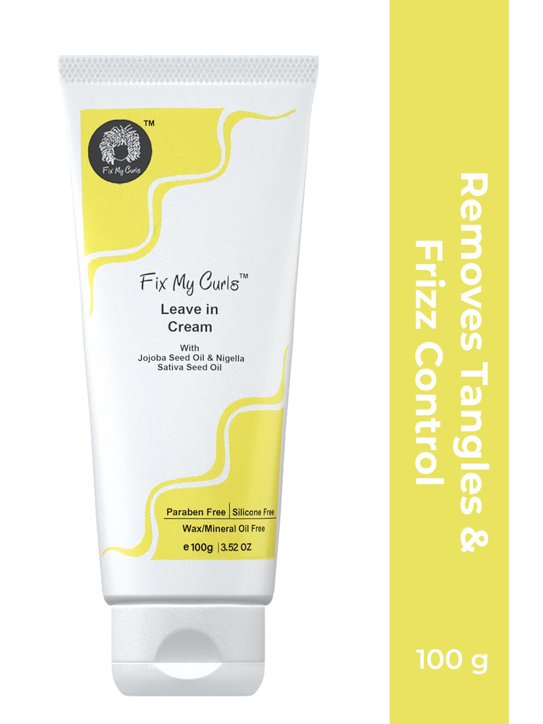 

Fix My Curls Leave In Hair Cream with Jojoba Seed Oil - 100 g, White