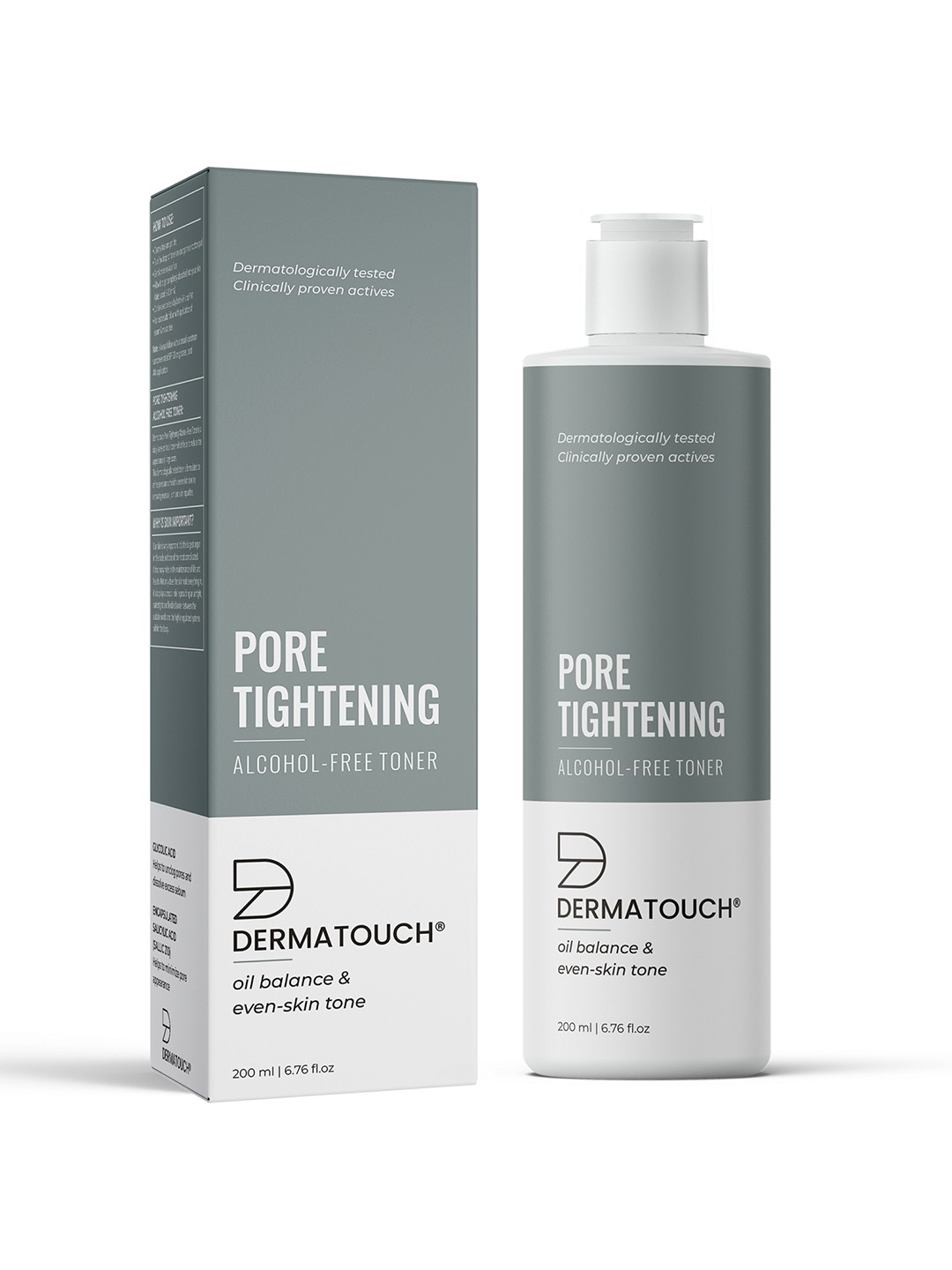 

Dermatouch Pore Tightening Alcohol Free Face Toner with Salicylic Acid - 200 ml, Grey