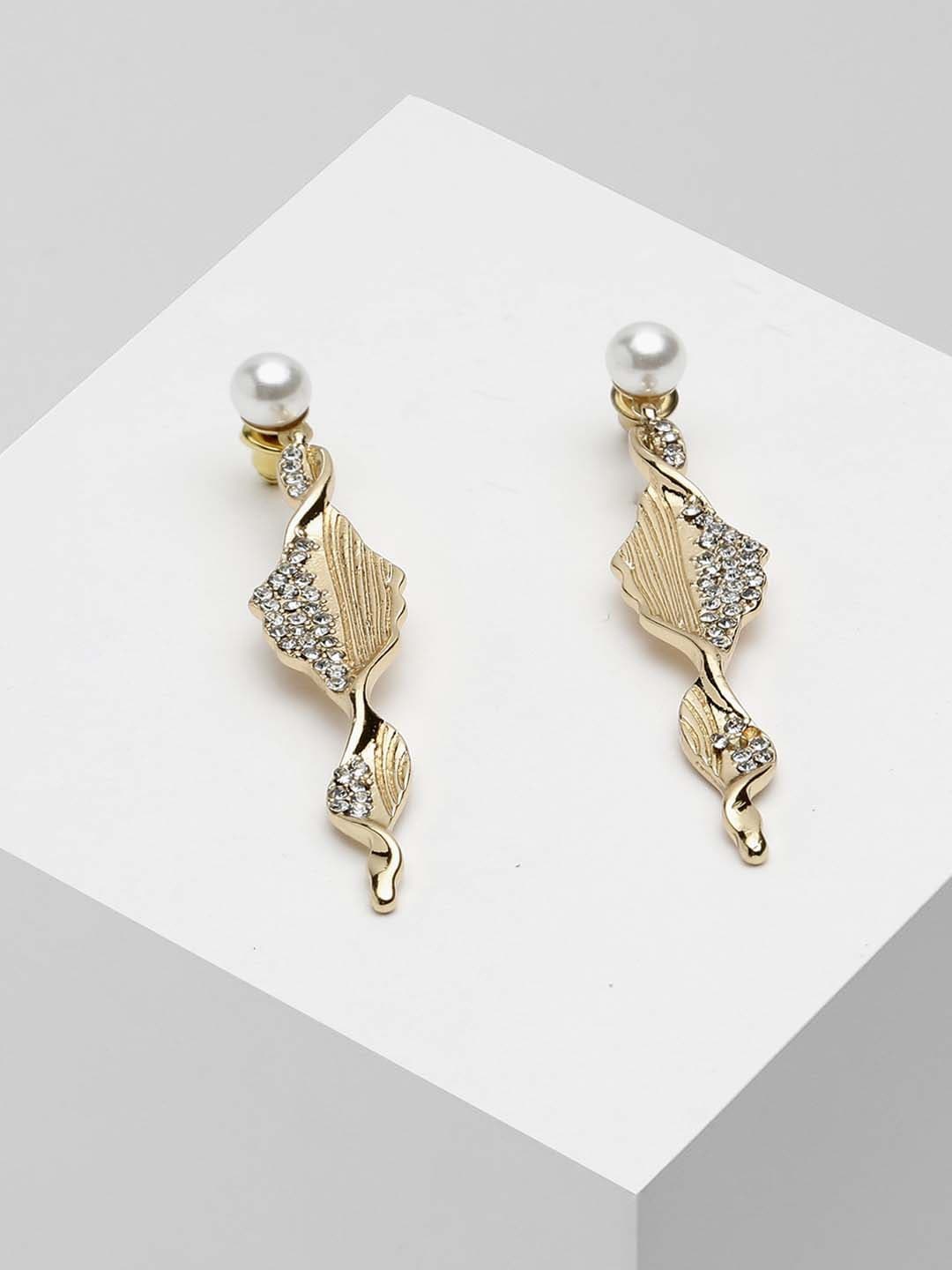 

Wild & Free Gold-Plated Leaf Shaped Drop Earrings
