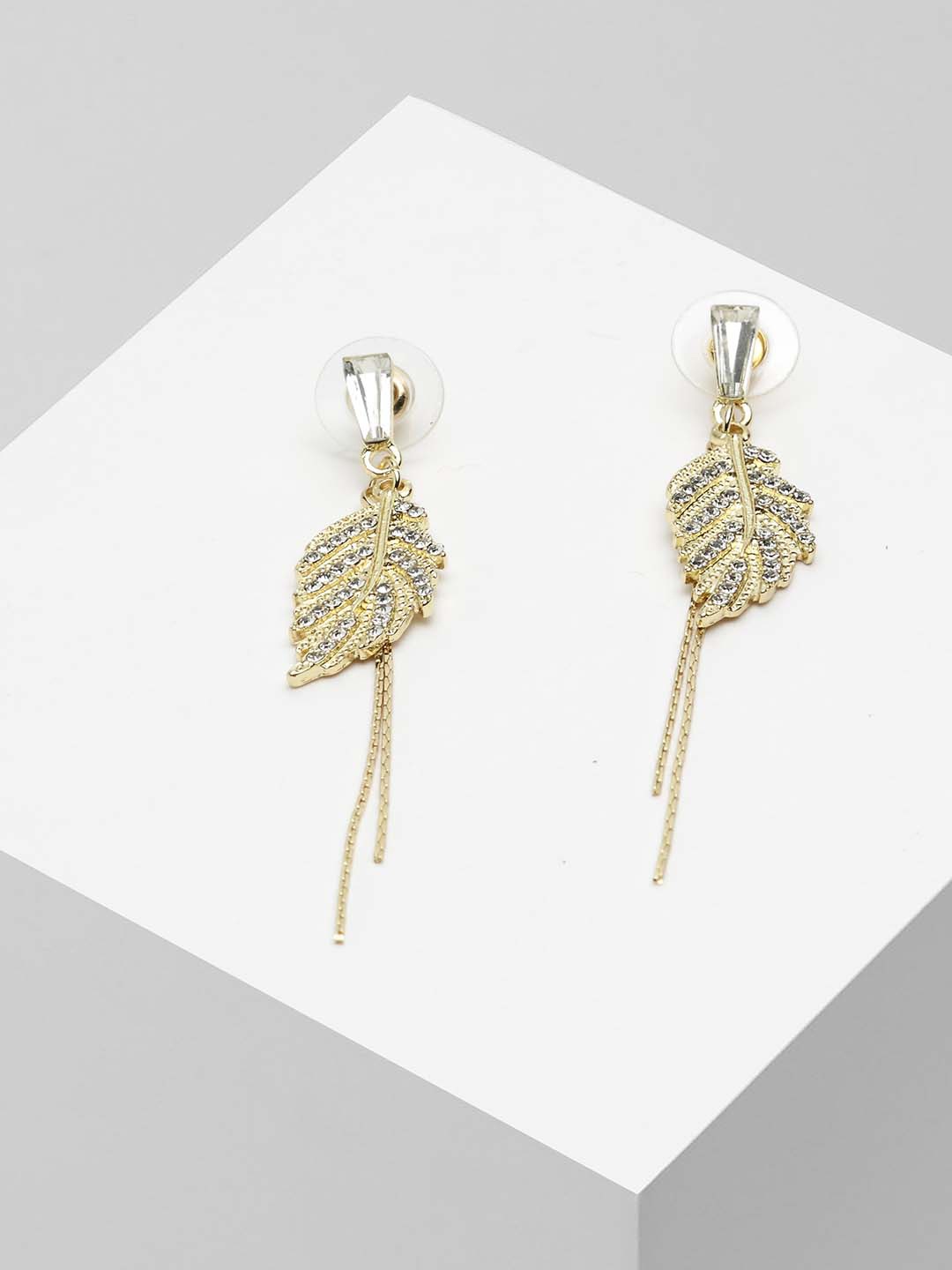 

Wild & Free Gold-Toned Leaf Shaped Drop Earrings