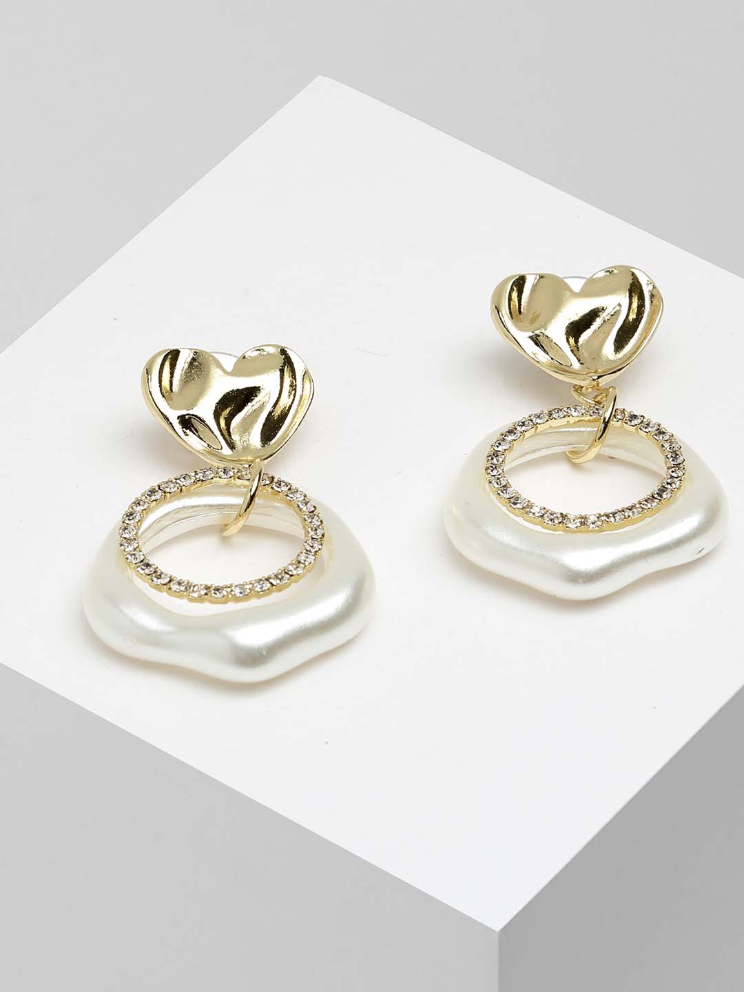 

Wild & Free Gold-Toned & White Classic Drop Earrings