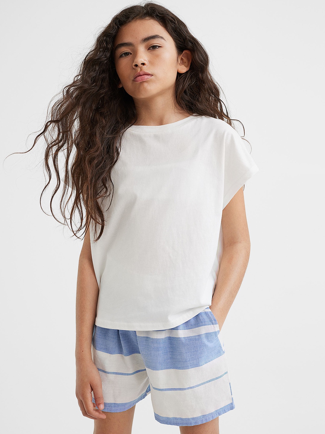 

H&M Girls White Regular Fit Shorts