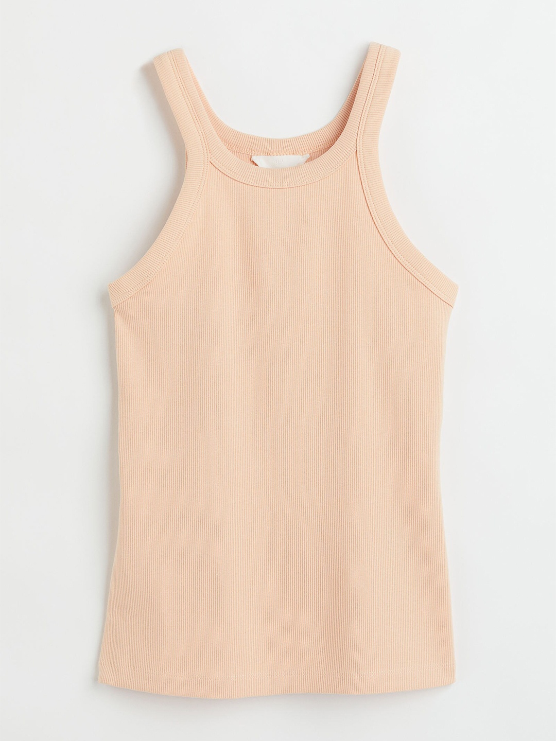 

H&M Women Peach-Coloured Ribbed Vest Top, Orange