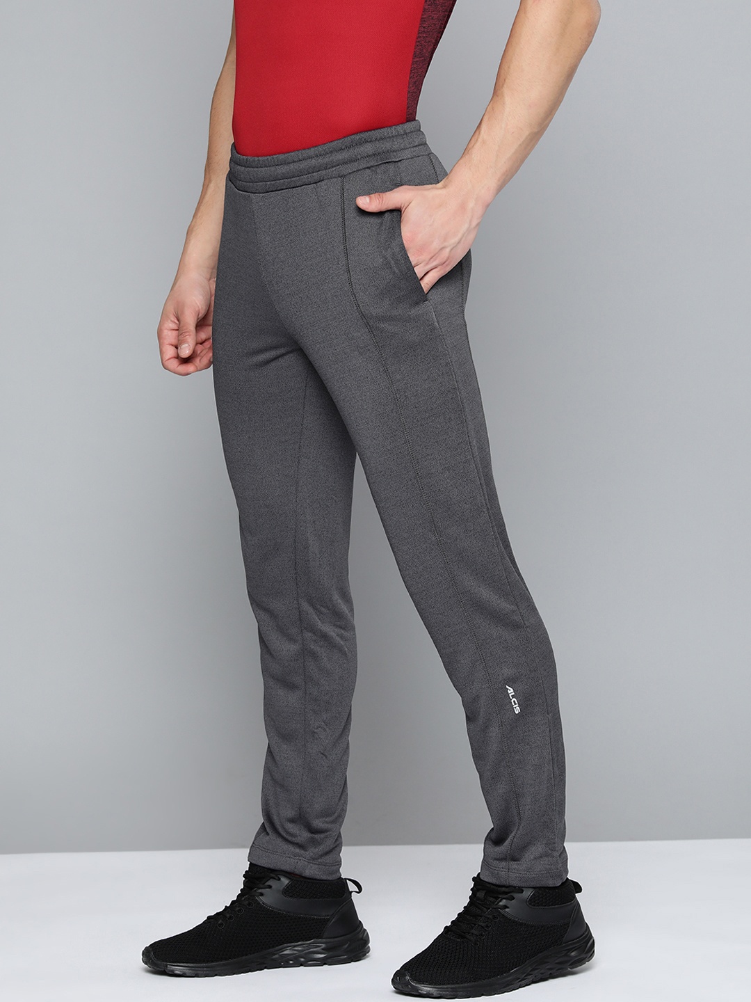 

Alcis Men Charcoal Grey Solid Track Pants