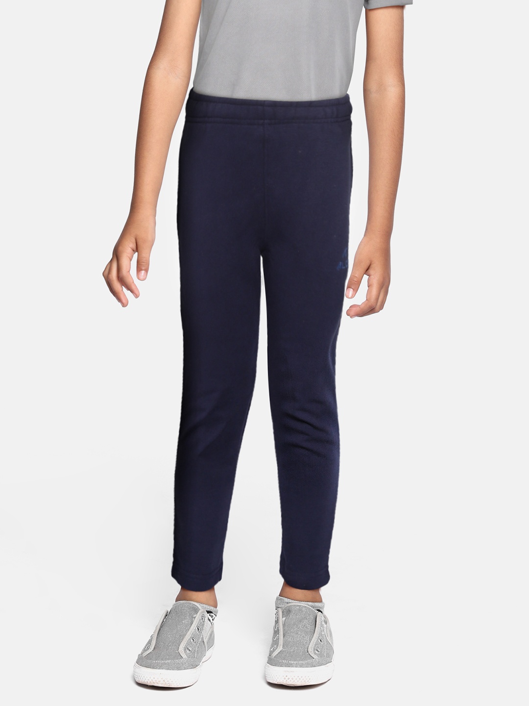 

Alcis Boys Navy Blue Solid With Brand Logo Embroidered Track Pants