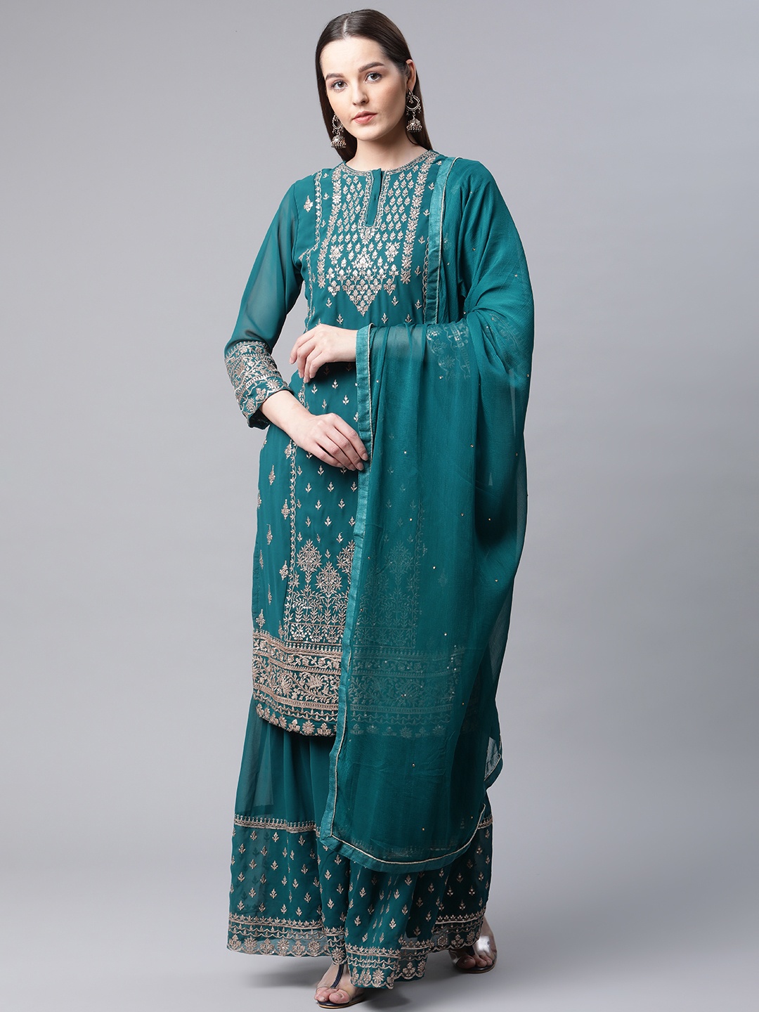 

Readiprint Fashions Blue & Gold-Toned Unstitched Dress Material