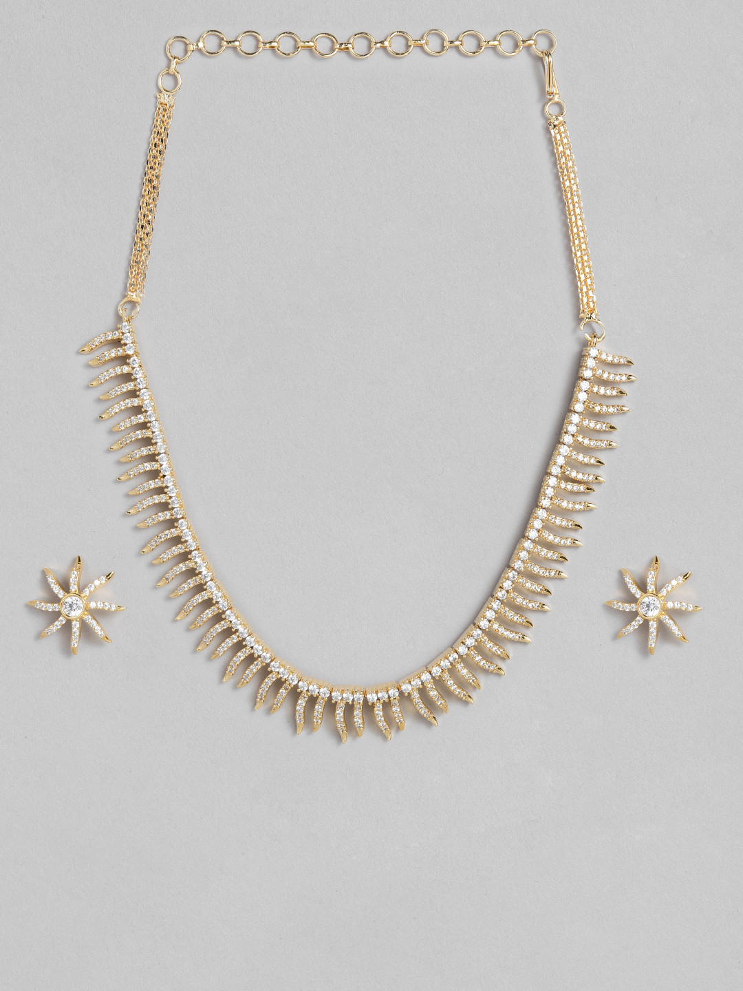

Peora American Diamond Gold Plated Choker Jewellery Set