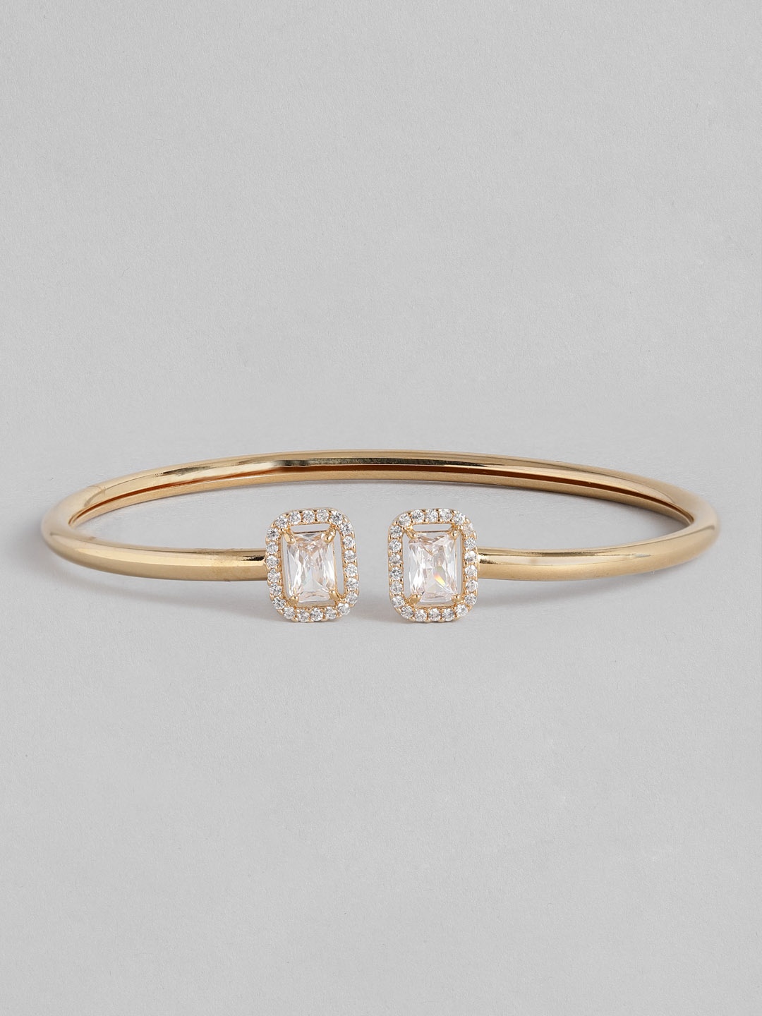

Peora Women Gold-Toned American Diamond Gold-Plated Kada Bracelet