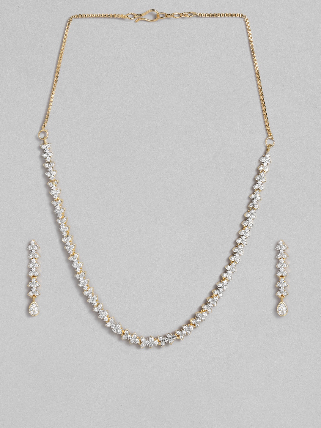 

Peora American Diamond Gold Plated Choker Jewellery Set