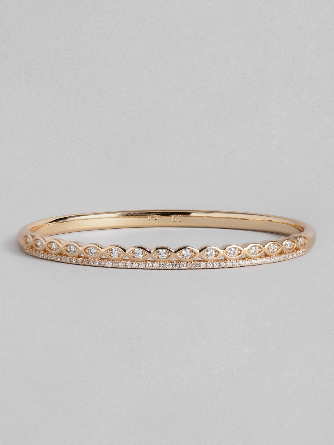 

Peora Women Gold-Toned American Diamond Gold-Plated Kada Bracelet