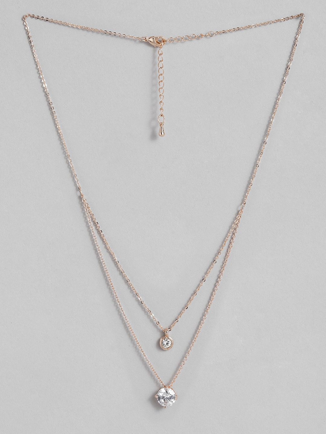 

Peora Rose Gold Plated Two Layered Chain With Pendant