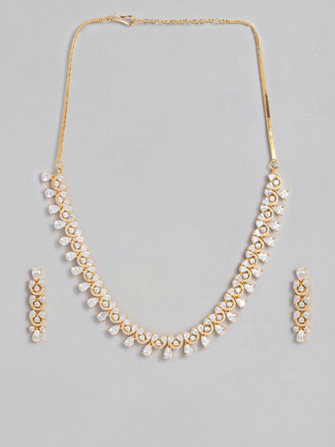 

Peora American Diamond Gold Plated Choker Jewellery Set