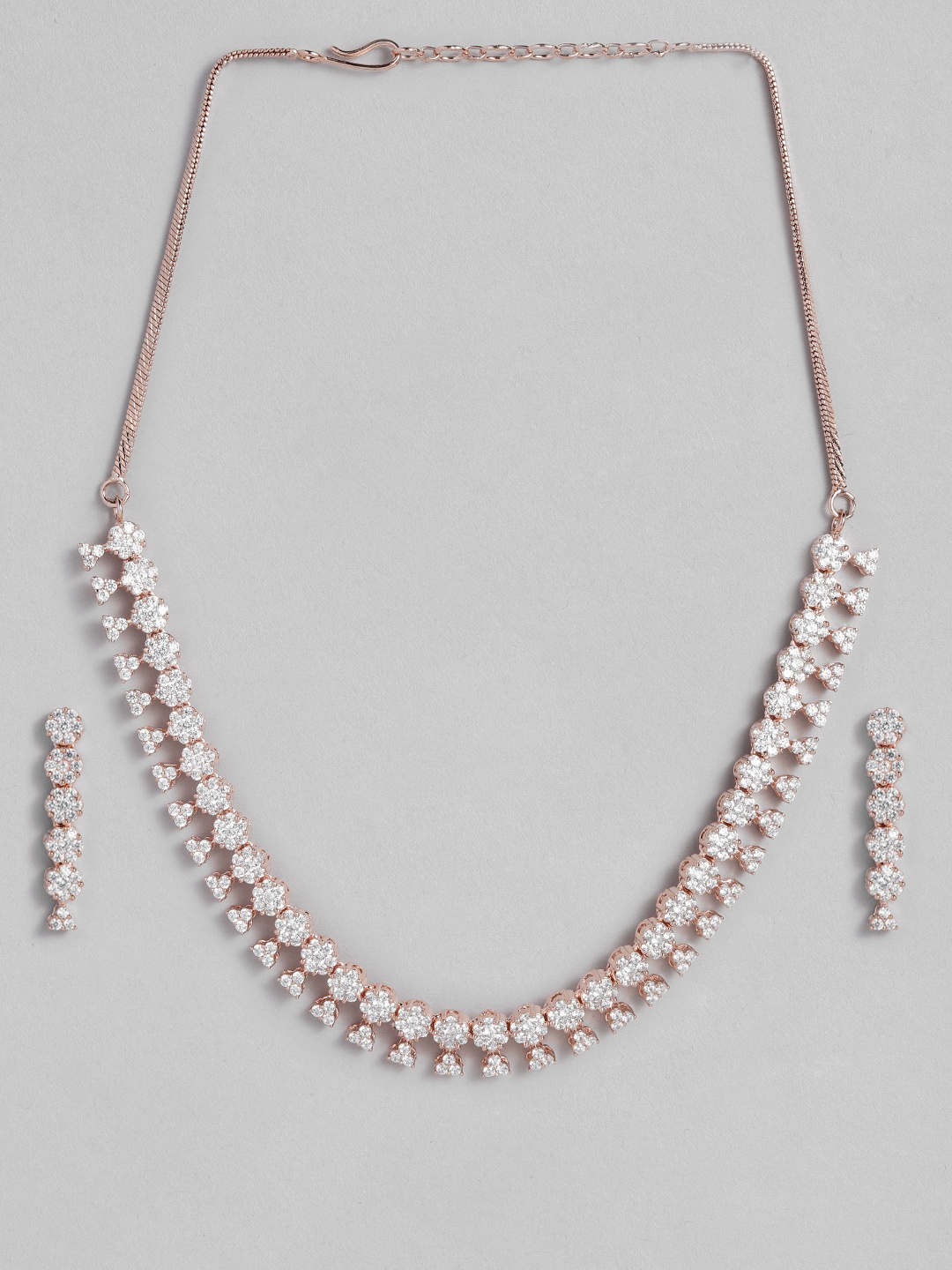 

Peora American Diamond Rose Gold Plated Choker Jewellery Set