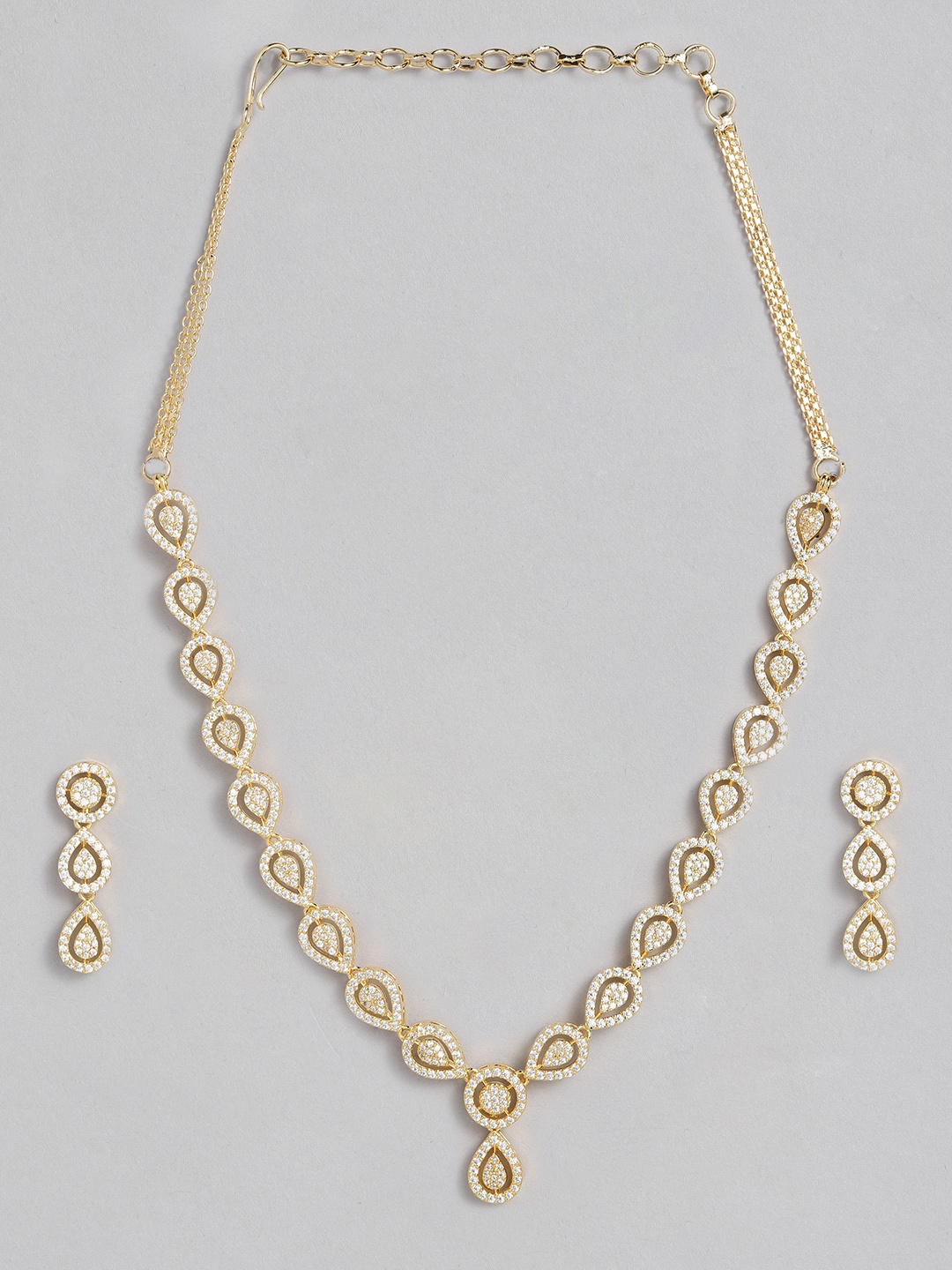 

Peora American Diamond Gold Plated Choker Jewellery Set