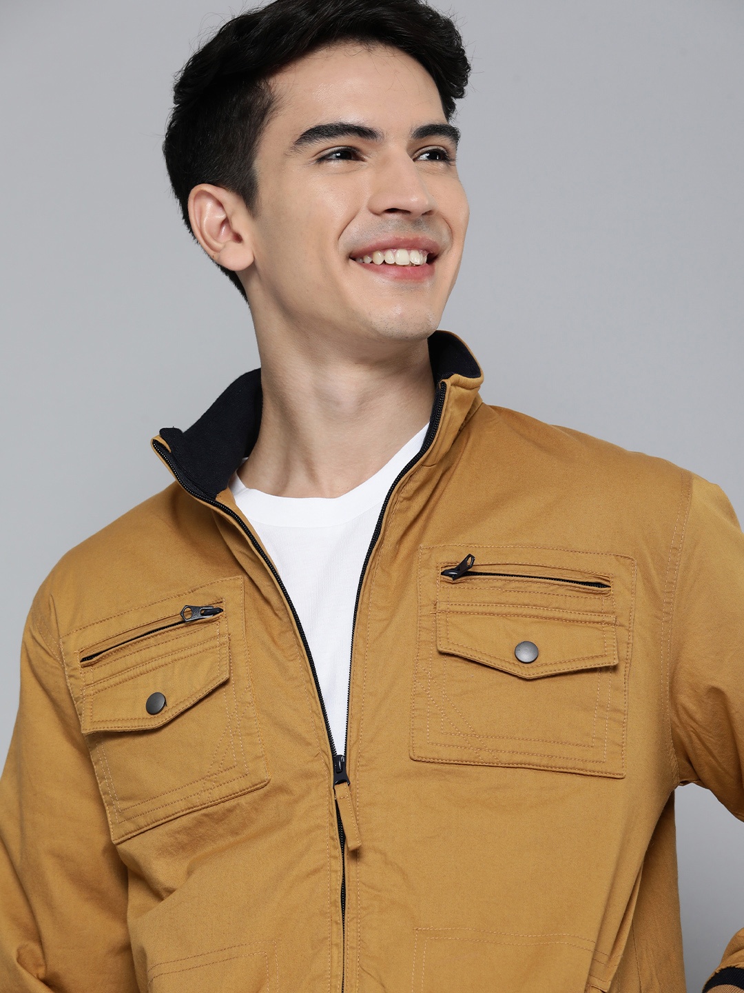 

HERE&NOW Men Brown Solid Casual Tailored Jacket