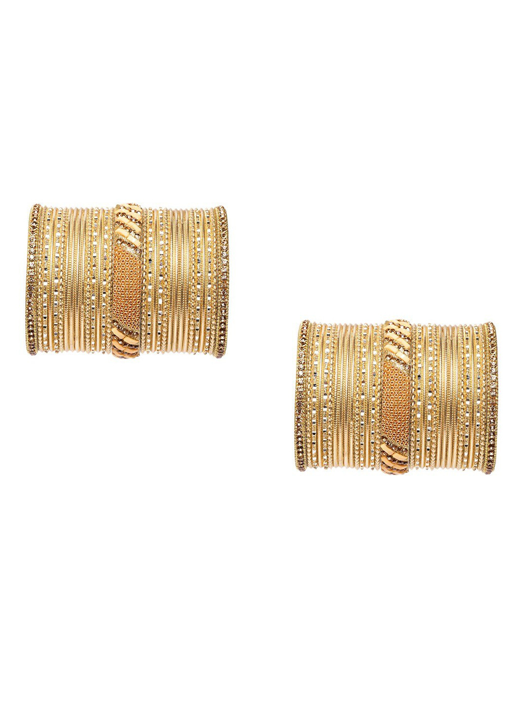 

MUCH MORE Women Gold Set of 62 Bangles
