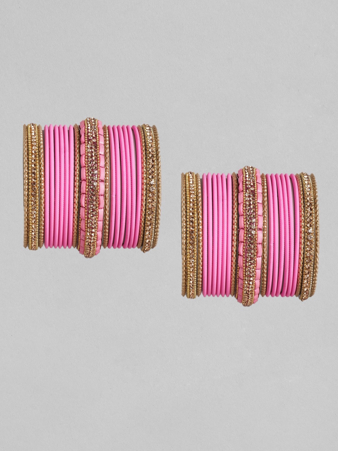 

MUCH MORE Set of 2 Pink Gold-Plated Bangles