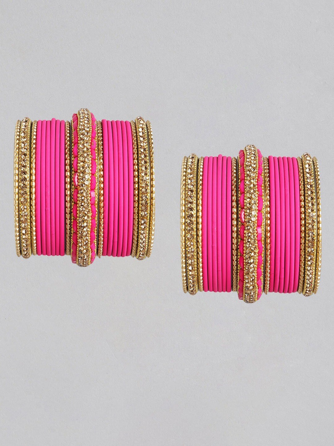 

MUCH MORE Set of 42 Gold-Plated Pink Bangles