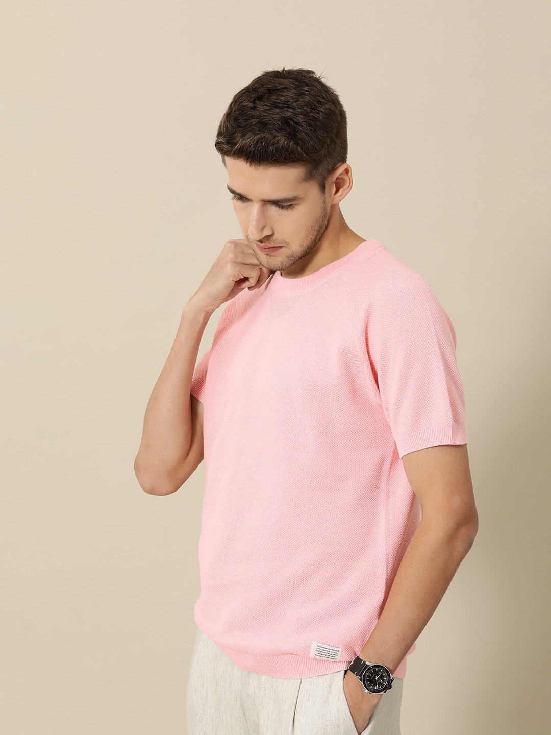 

Mr Bowerbird Men V Patch Sweater T-shirt, Pink