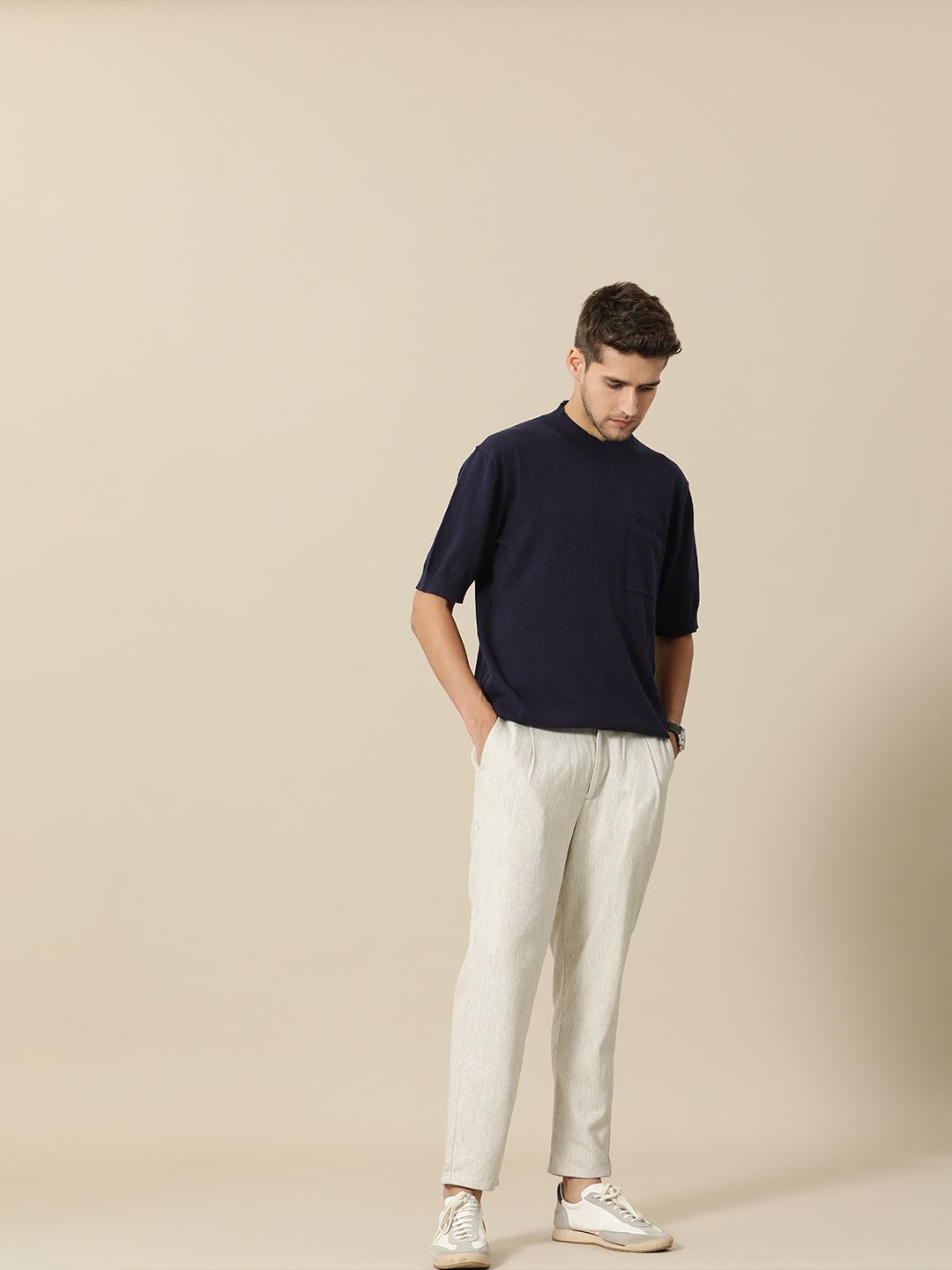 

Mr Bowerbird Men Oversized Fit Pocket T-shirt, Navy blue