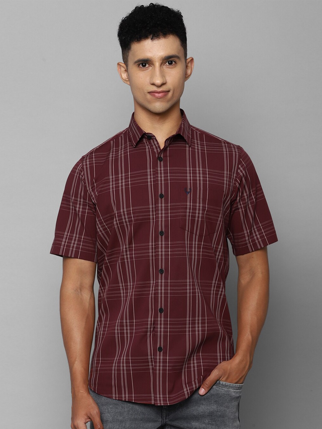 

Allen Solly Men Maroon Slim Fit Tartan Checked Casual Shirt