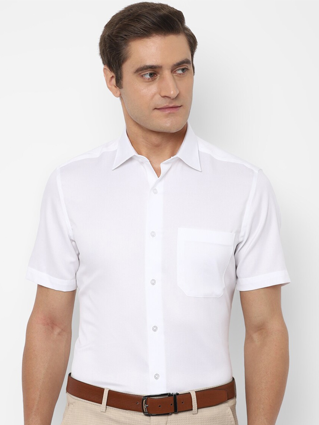 

Louis Philippe Men White Solid Pure Cotton Formal Shirt
