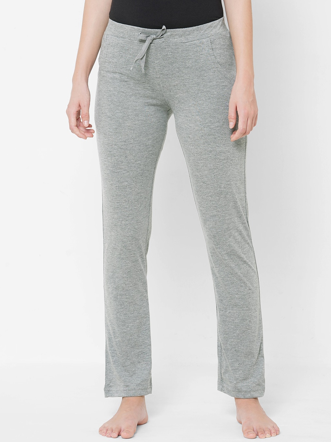 

Sweet Dreams Women Grey Melange Solid Cotton Lounge Pants