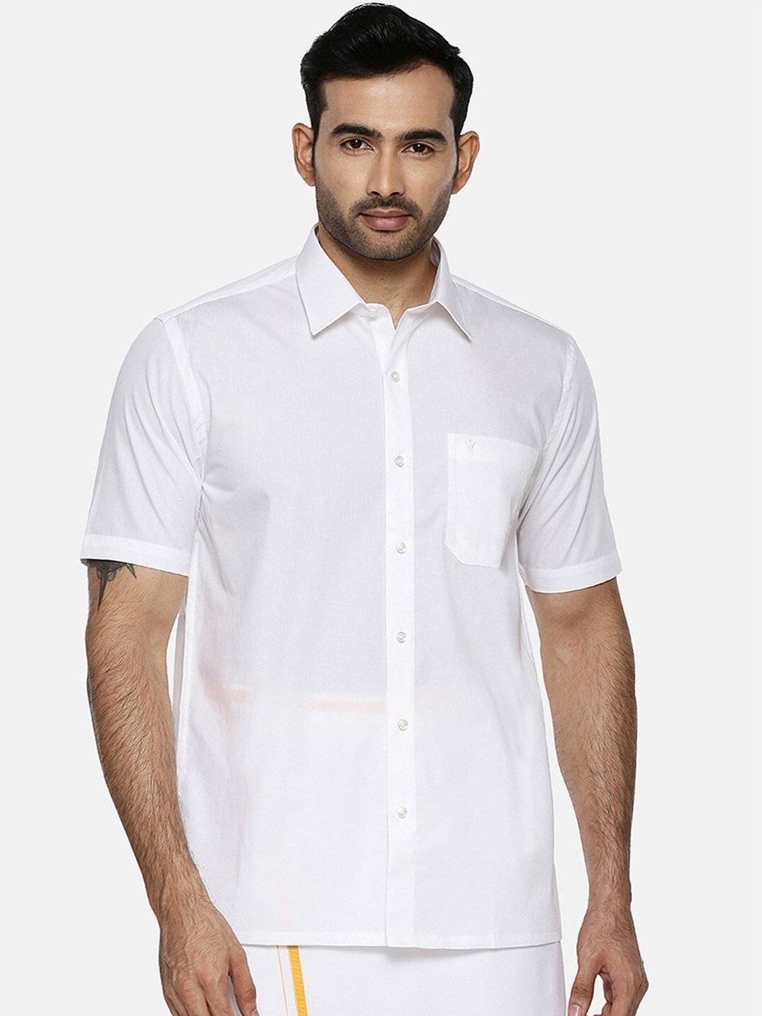 

Ramraj Men White Ethnic Shirt
