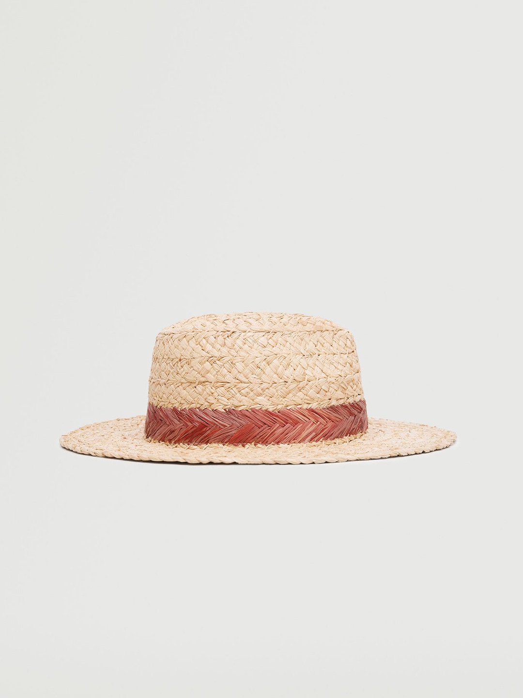 

MANGO Women Beige & Brown Braided Sun Hat