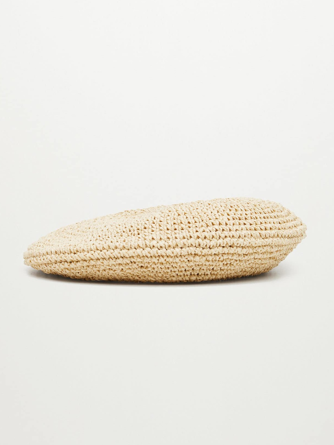 

MANGO Women Beige Woven Design Beret Hat