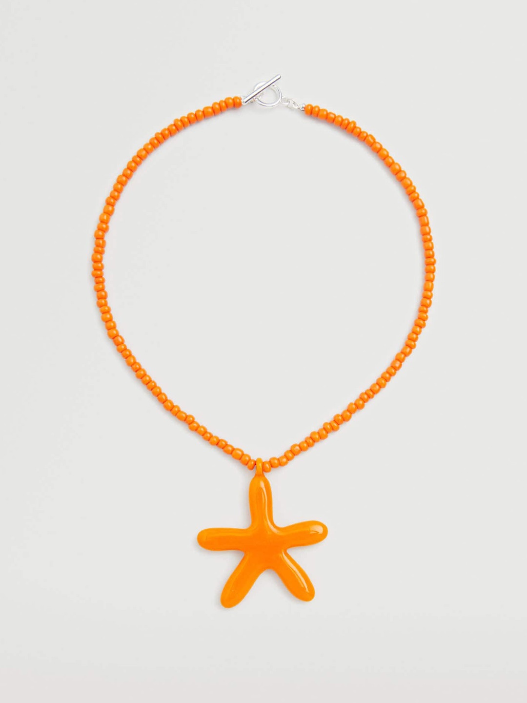 

MANGO Orange Beaded Necklace with Star Pendant