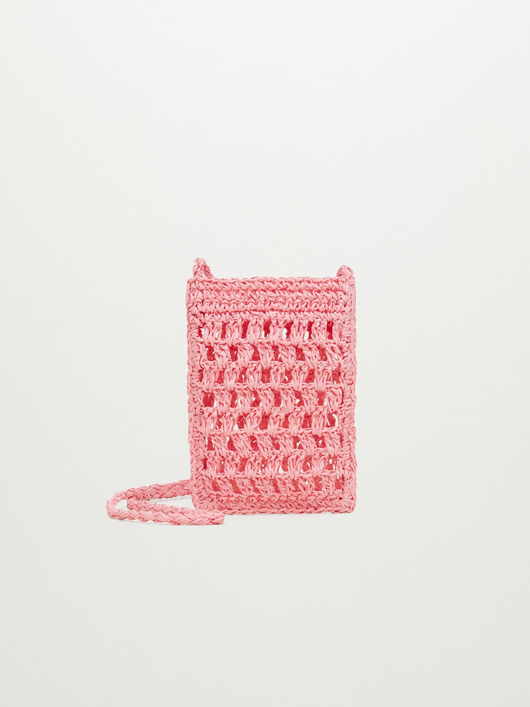 

MANGO Women Pink Braided Phone Case