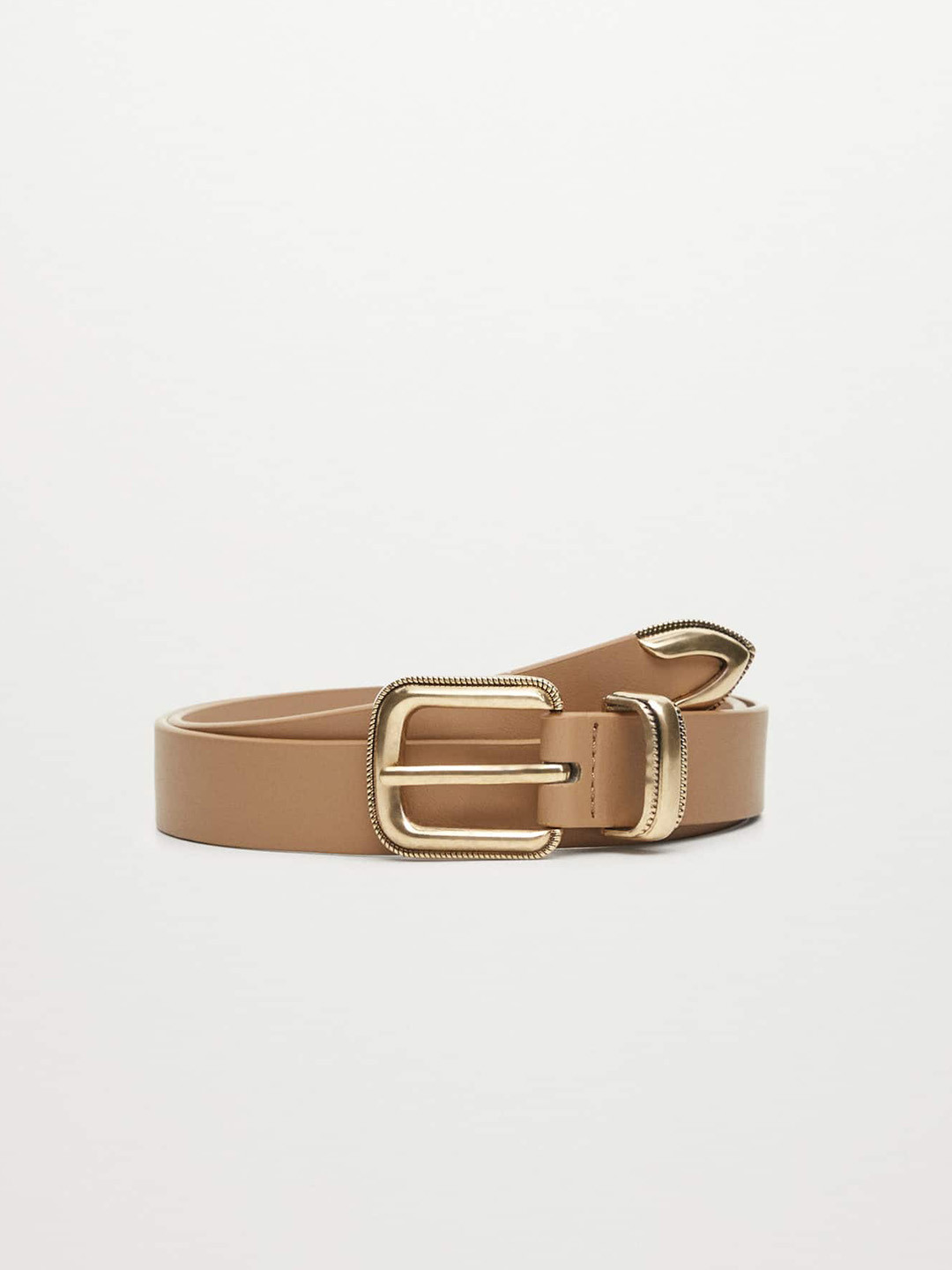 

MANGO Women Beige Solid Slim Belt