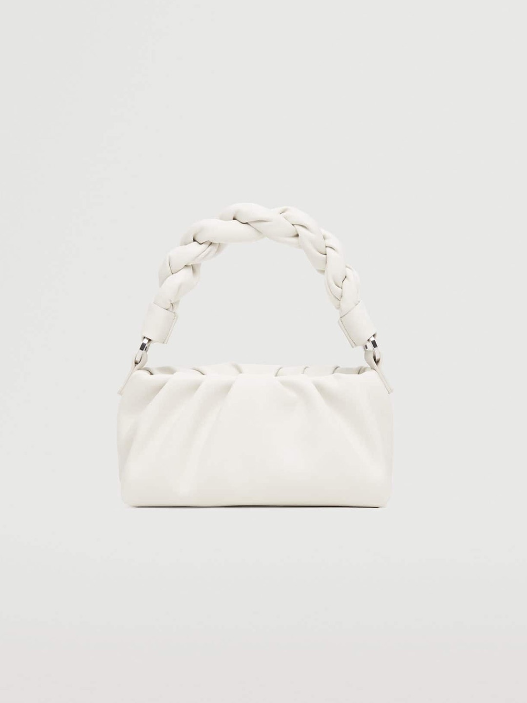 

MANGO White Solid Structured Handheld Bag