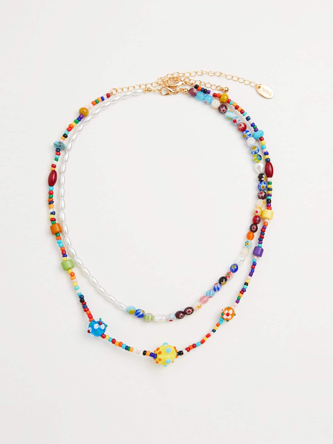 

MANGO Set of 2 Multicoloured Beaded Necklace, Multi