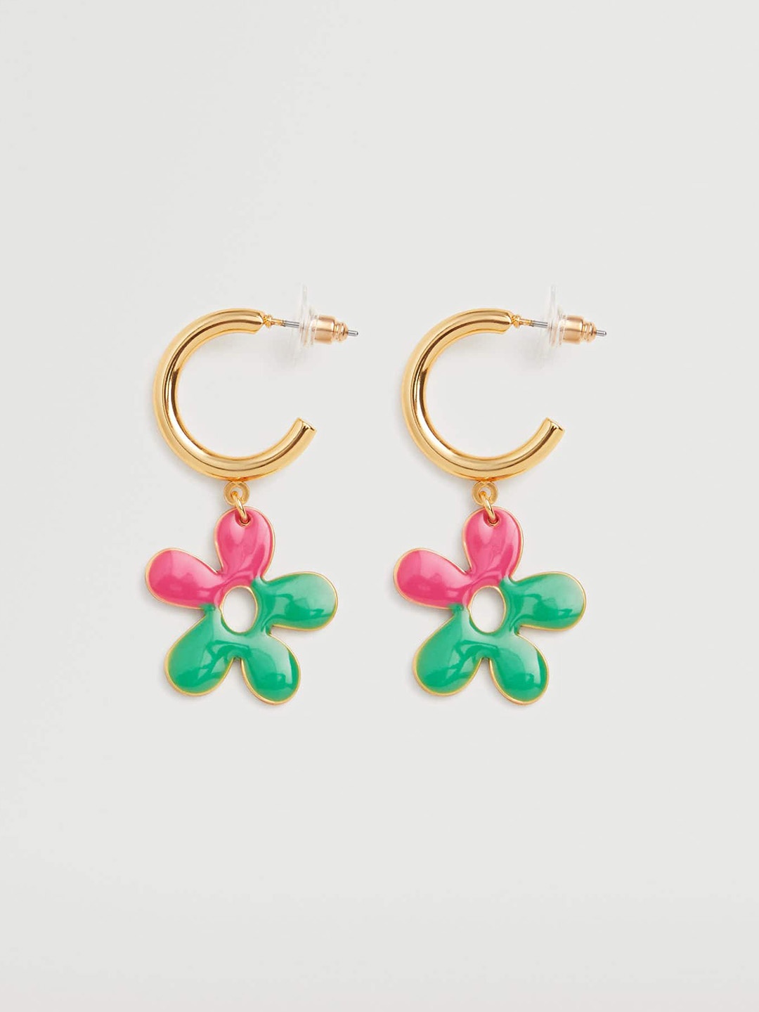 

MANGO Gold-Toned Floral Drop Earrings