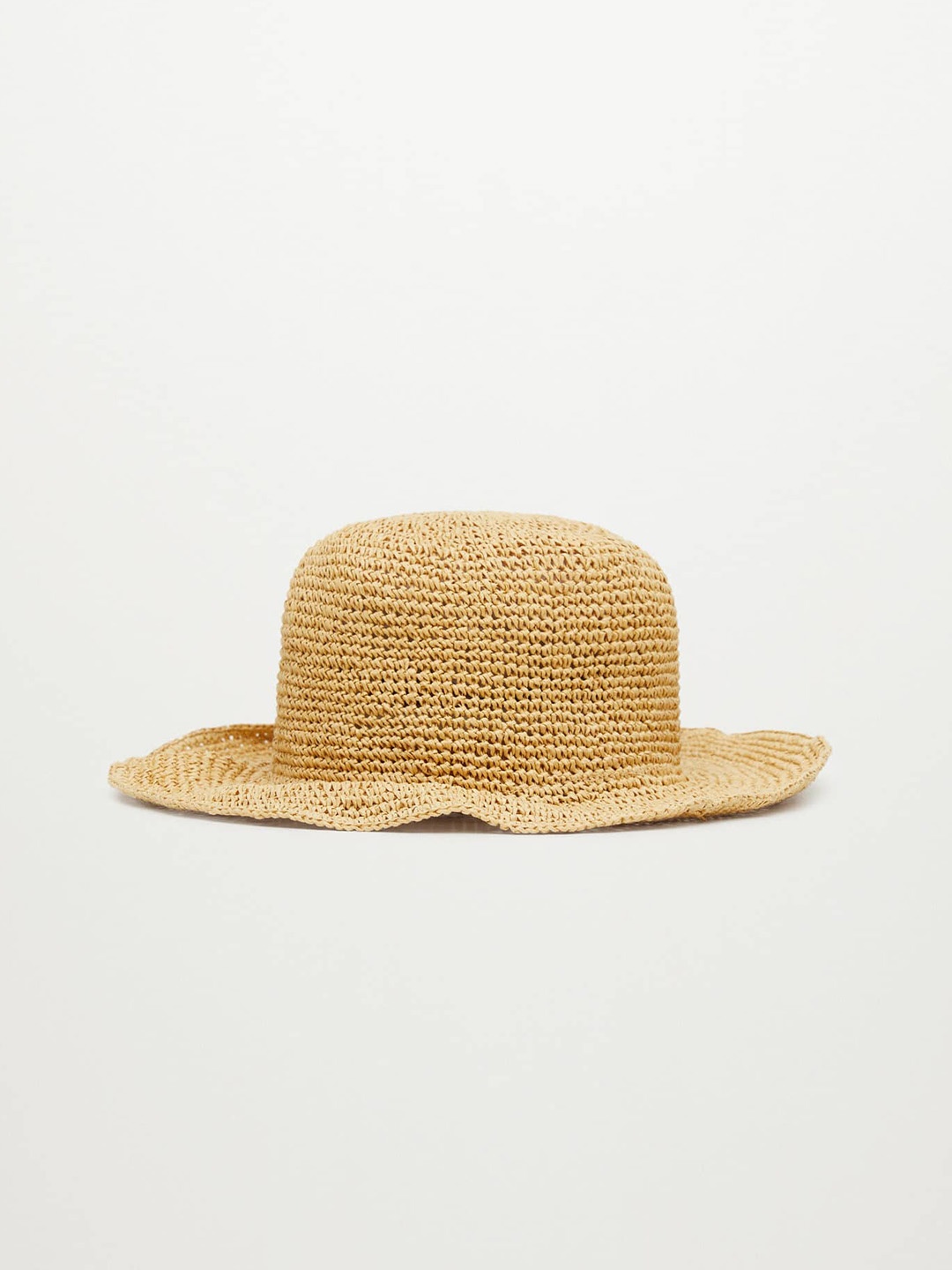 

MANGO Women Blue Beige Crochet Bucket Hat