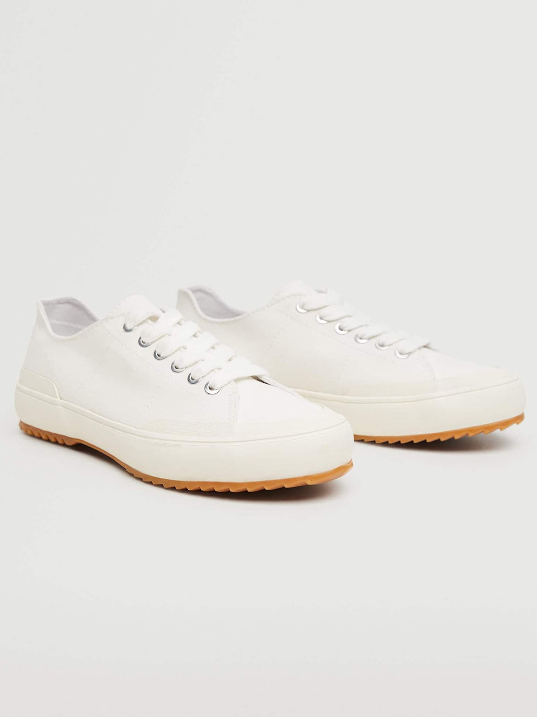 

MANGO Women White Solid Sneakers