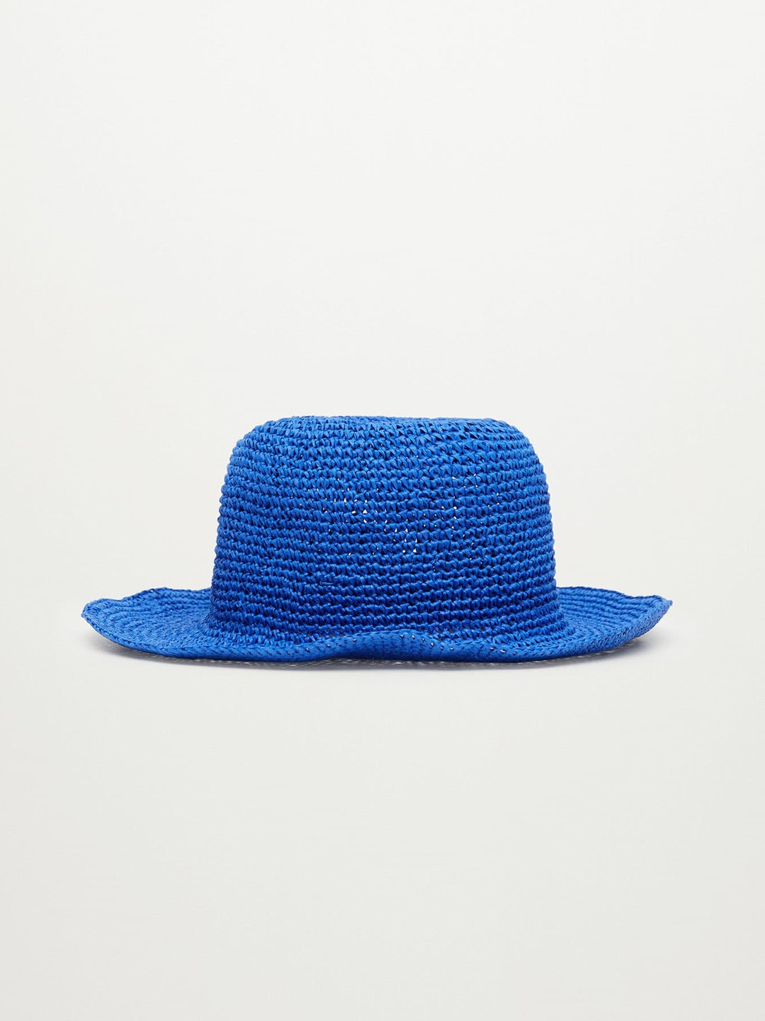 

MANGO Women Blue Solid Crochet Bucket Hat